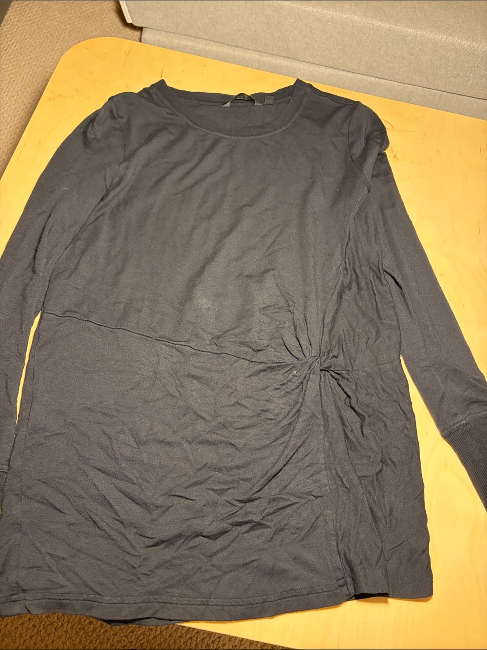 Athleta Black Long Sleeve Twist-Detail Tunic - Size small